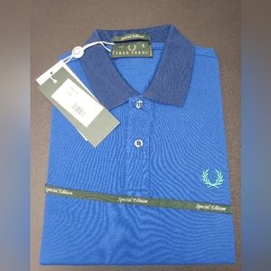 Fred Perry men's blue slim fit polo shirt size small